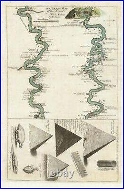 1716 Map of River Nile Egypt Egyptian Africa African Poster Print