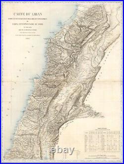 1862 Map of Lebanon Middle East Lebanese History Decor Poster Print