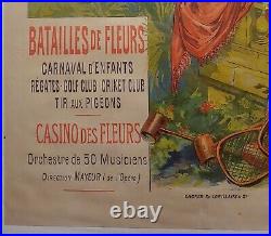 1892 Antique French Cannes L'Hiver, Casino Des Fleurs Poster