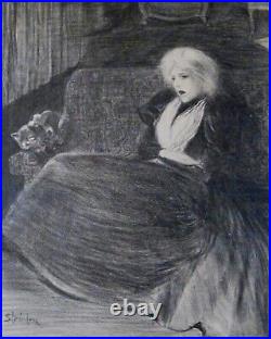 1896 Original Belle Epoque French Print, Chanson Frele, Music Sheet, RARE