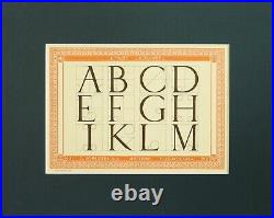 1907 Dutch Letterpress Sheet, Matted (ABCD EFGH IKLM), Rare, Ready to Frame