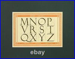 1907 Dutch Letterpress Sheet, Matted (MNOP VRST QXYZ), Rare, Ready to Frame