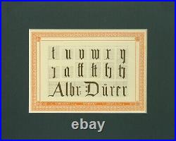 1907 Dutch Letterpress Sheet, Matted (tuvwry Albr Durer), Rare, Ready to Frame