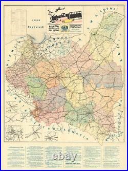 1921 Map of Poland Polish History European Decor Poster Print