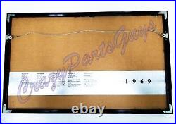 1969 Corvette Stingray Poster In Black Aluminum Frame Very Rare With VIN