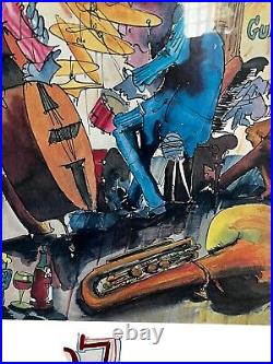 1978 Leo Meiersdorff Jazz New Orleans Framed Lithograph Poster