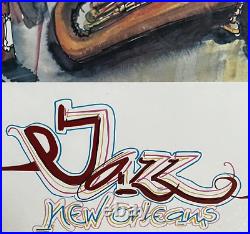 1978 Leo Meiersdorff Jazz New Orleans Framed Lithograph Poster
