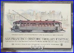 1983 San Francisco Historic Trolley Festival Poster Framed John Wullbrandt 20x30