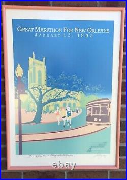 1985 Great New Orleans Marathon Poster Signed and Numbered Sally Craig 303/500