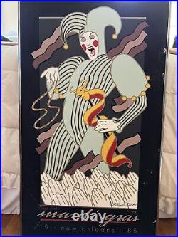1985 Official Mardi Gras Poster RARE by Hugh Ricks Signed and Numbered by Artist