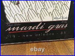 1985 Official Mardi Gras Poster RARE by Hugh Ricks Signed and Numbered by Artist