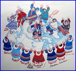 1996 Arctic Winter Games poster, Barbara Lavallee Signed Print Chugiak, Alaska