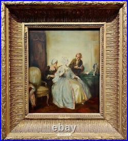 Alfred De Dreux 19th century Elegant Woman in a French Interior -Oil painting