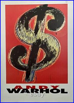 Andy Warhol Dollar Sign 1989 First Ed. Litho Poster 39 1/4 X 27 1/2 New Cond