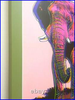 Andy Warhol Estate Rare Vtg 1989 Framed Lithograph Print African Elephant 1983