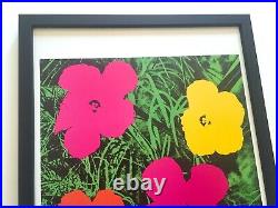 Andy Warhol Estate Rare Vtg 1989 Framed Pop Art Lithograph Print Flower 1964
