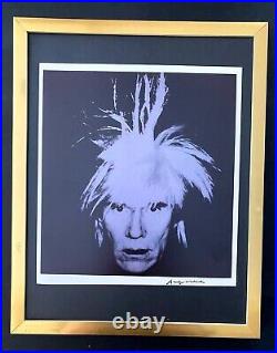 Andy Warhol Vintage 1984 Self Portrait Print Signed Mounted and Framed