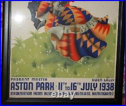 Aston Park Birmingham 1938 Pageant Rare Poster Knight Fighting on Horse