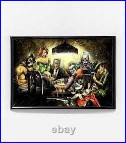 Batman Villains Playing Poker Framed Art Poster Joker Harley Quinn NEW USA