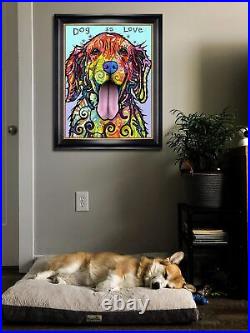 Beware of Pitbulls Dog Art Giclee Print by Dean Russo Framed Canvas
