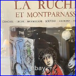 Chagall Lithograph Museum Poster Mourlot 1978 La Ruche et Montparnasse Framed