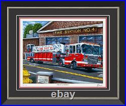 Chariot of the Brave Framed Fire Truck Print by Ryan Lewis Art Ltd Ed /77