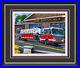 Chariot of the Brave Limited Edition Firetruck Acrylic Framed Print by Ryan Le