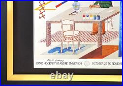 David Hockney Vintage 1987 Signed Exposition Poster Print Mounted and Framed