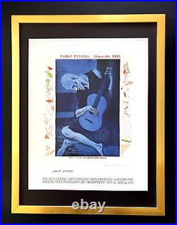 David Hockney Vintage 1987 Signed Picasso Poster Print Mounted and Framed