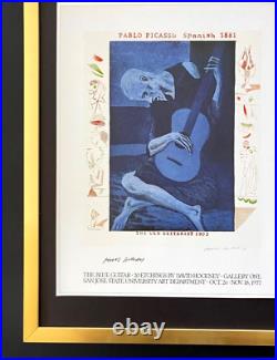 David Hockney Vintage 1987 Signed Picasso Poster Print Mounted and Framed