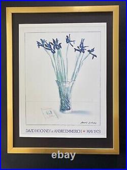 David Hockney Vintage 1987 Signed Poster Print Mounted and Framed