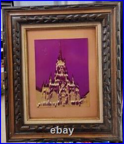 Disneyland Fantasyland Castle Disney Vintage Frame SIGNED ORIGINAL 26x22