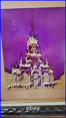 Disneyland Fantasyland Castle Disney Vintage Frame SIGNED ORIGINAL 26x22