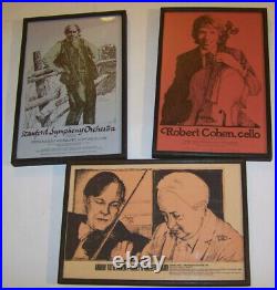 Ernest Bloch! 3 Vtg 1980 Stanford Symphony Concert Posters! Toth, Baller, Cohen