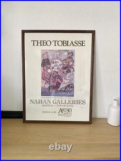 Framed Signed THEO TOBIASSE MODERN ART EXHIBITION LITHOGRAPH POSTER 1980's
