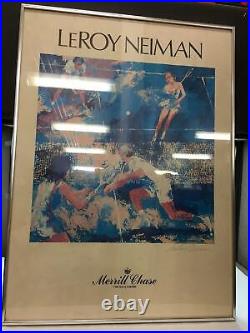 Hand Signed Leroy Neiman Mixed Doubles Poster 1977 with Cert. Of Authenticity