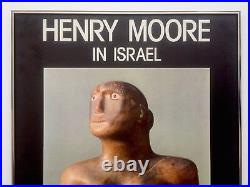 Henry Moore In Israel Rare Vntg 1982 Lithograph Print Framed Exhibition Poster