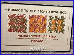 Homage to M. C. Escher, Wyman Gallery Chicago Exhibition Poster, 1972, 30x20