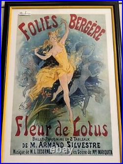 Jules Cheret Fleur De Lotus Advertising Poster Print Custom Gallery Framed
