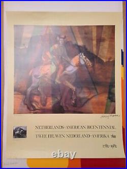 LARRY RIVERS SIGNED Rainbow Rembrandt 1 Poster Netherlands-American Bicentennial