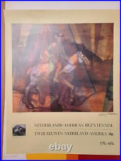 LARRY RIVERS SIGNED Rainbow Rembrandt 1 Poster Netherlands-American Bicentennial