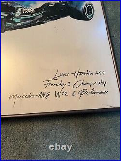 Lewis Hamilton F1 Mercedes AMG W72 #44 E Performance Art Poster 30 x 24 framed