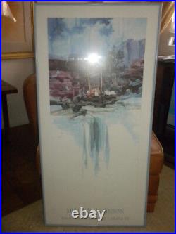 Michael Atkinson framed pencil sgnd Santa Fe Weavers Smoky Ridge Gallery 20x40