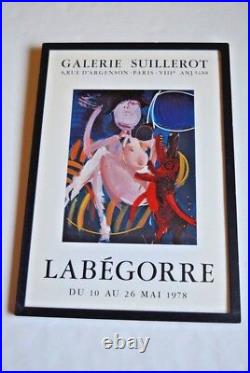 Mid-century art exhibition poster for Serge Labegorre, Paris 1978