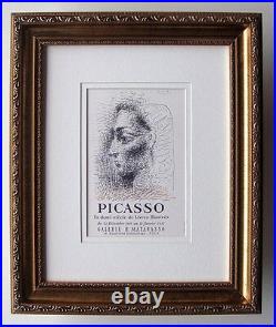 Neat PICASSO Signed Frame Antique Exhibition Poster Celebration of Books COA