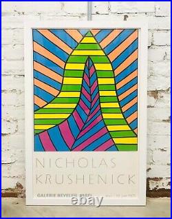 Nicholas Krushenick Galerie Beyeler Basel Vintage Exhibition Poster 1971 Framed