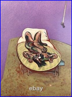 Original Francis Bacon 1966 Exhibition Lithograph with Lying Figure, Framed