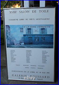 Original Vintage 1978 Galerie Roussard Paris Framed French Poster Utrillo