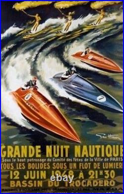 Original Vintage Poster Geo Ham Grande Nuit Nautique 1948