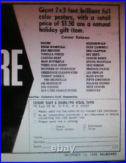 PSYCHEDELIC Poster WOODSTOCK Era Original 1969 Rock CREEDENCE CLEARWATER REVIVAL